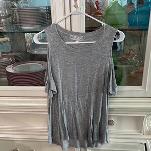 Gray cold shoulder top